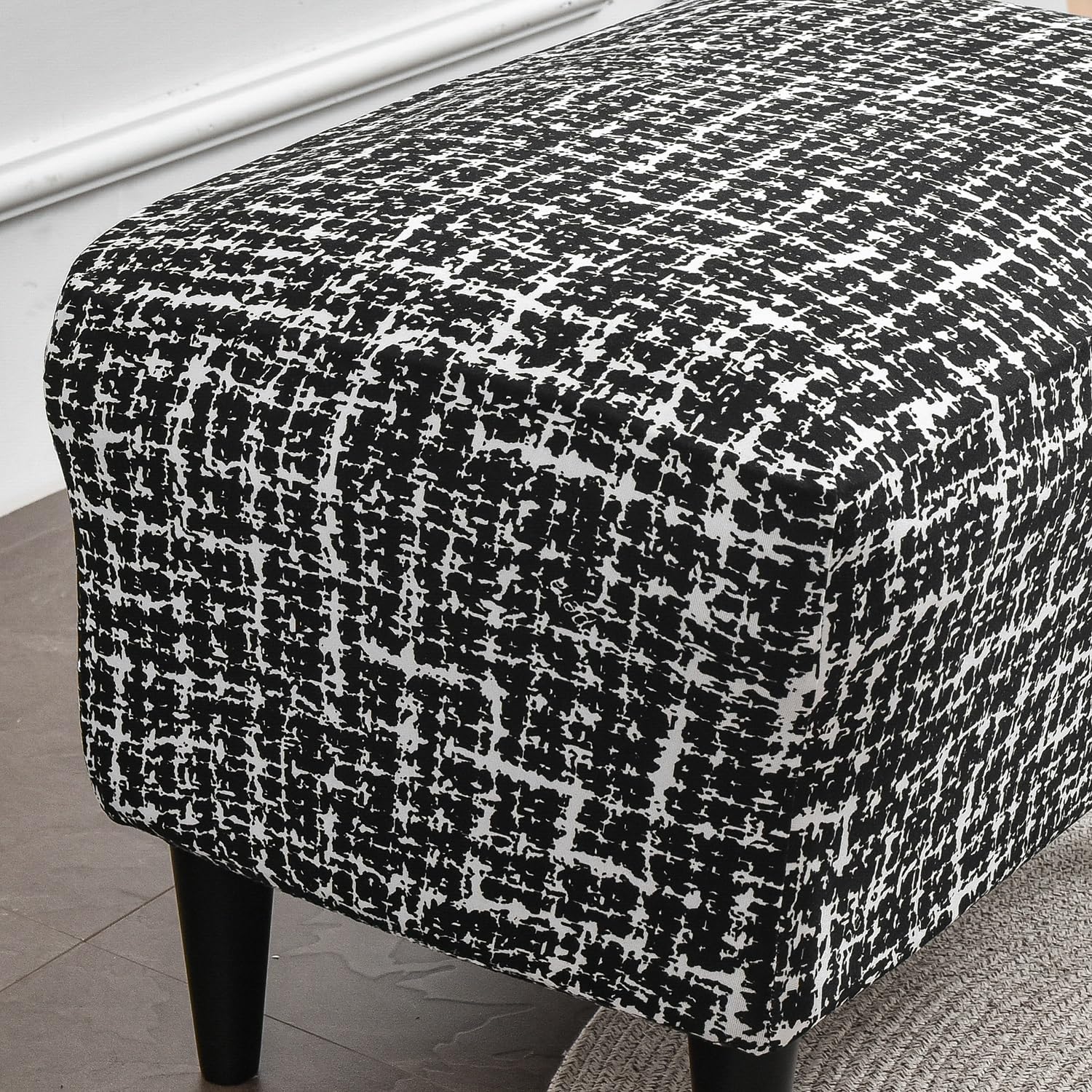 Stretch Ottoman Cover Rectangular Footstool Slipcover Non-Slip Seat Protector with Elastic Bottom for Easy Fit Sofa Accessories for Home Decoration