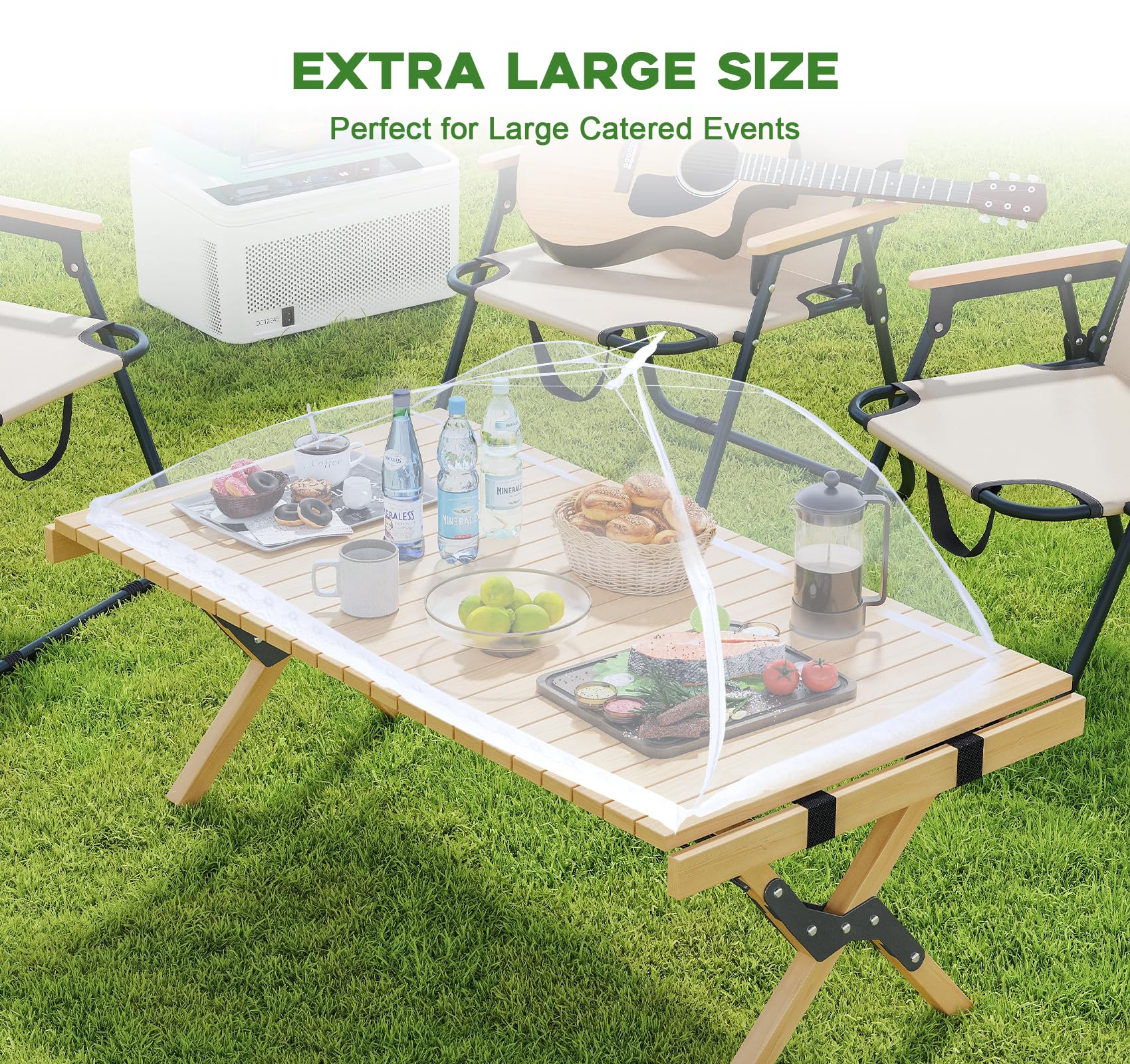 ilauke Confezione da 6 coperture per alimenti a rete, 3 dimensioni, pieghevoli, per picnic, campeggio, barbecue, riutilizzabili, con custodia