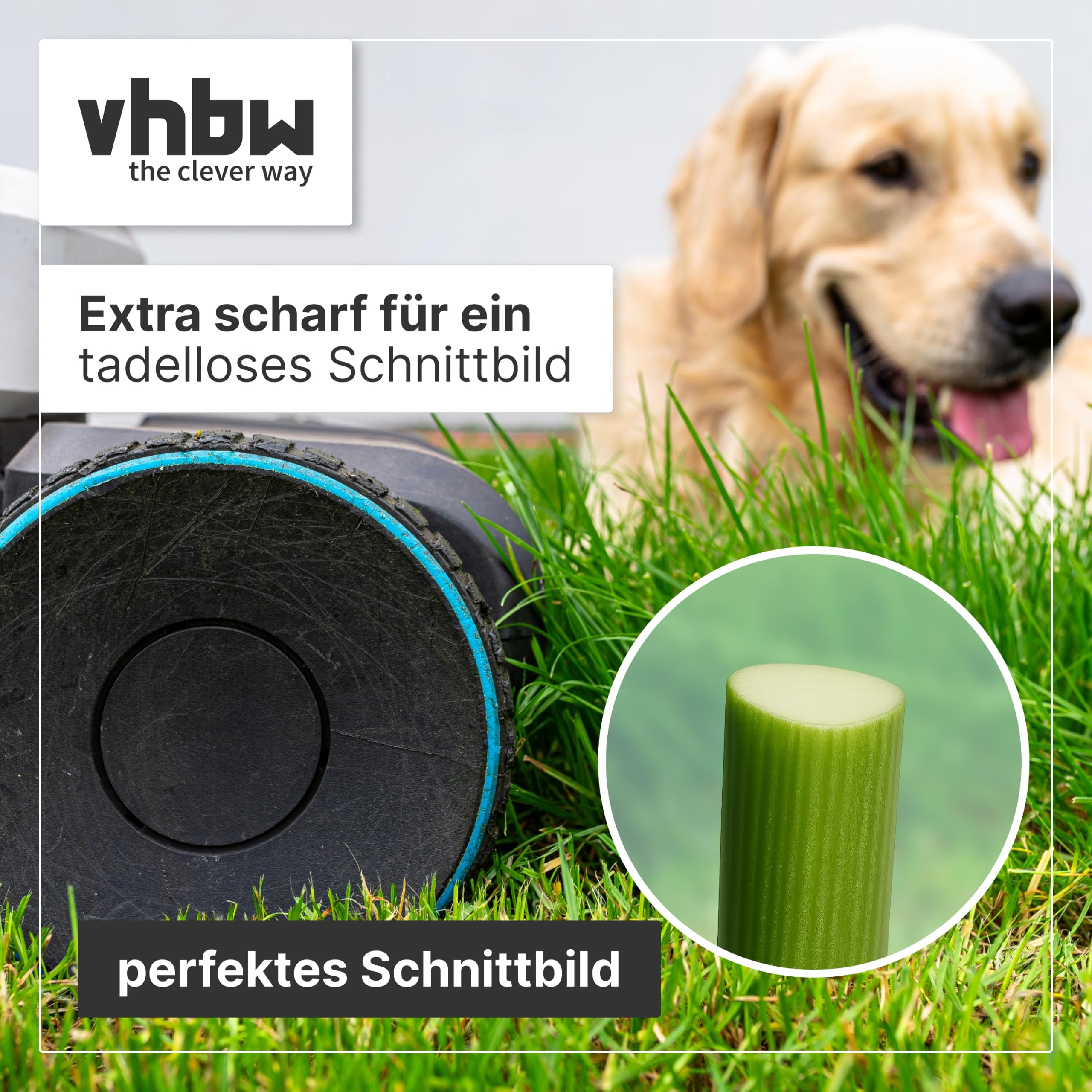 vhbw Lama di ricambio compatibile con Etesia Hydro 80 MKHP3 tagliaerba - nero, in acciaio 40MnB