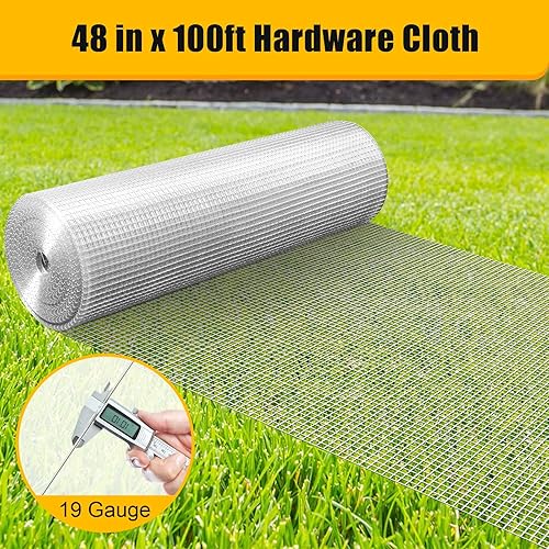 Miniatura 13 de Rollo de malla de jaula de aves de corral soldada con alambre de tela de hardware de 1/2 "48" x 50 pies para jardín, PVC de 1/2 pulgada 48 pulgadas