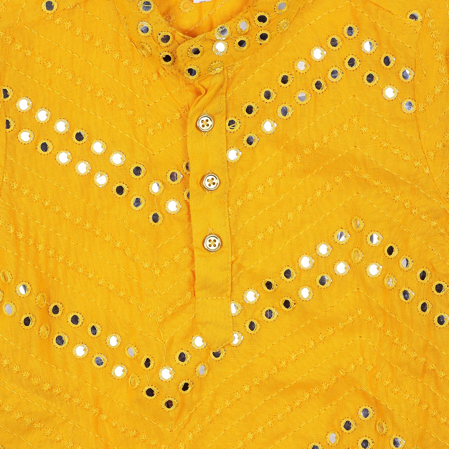 superminis Boy’s Rayon Kurta with Mirror Embroidery and Pyjama with Elastic Closure