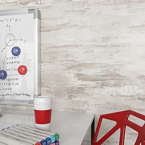 Miniatura 5 de Livelynine Papel de contacto de hormigón blanco lavado para encimeras, papel tapiz impermeable para baño, papel de contacto de cemento blanco y