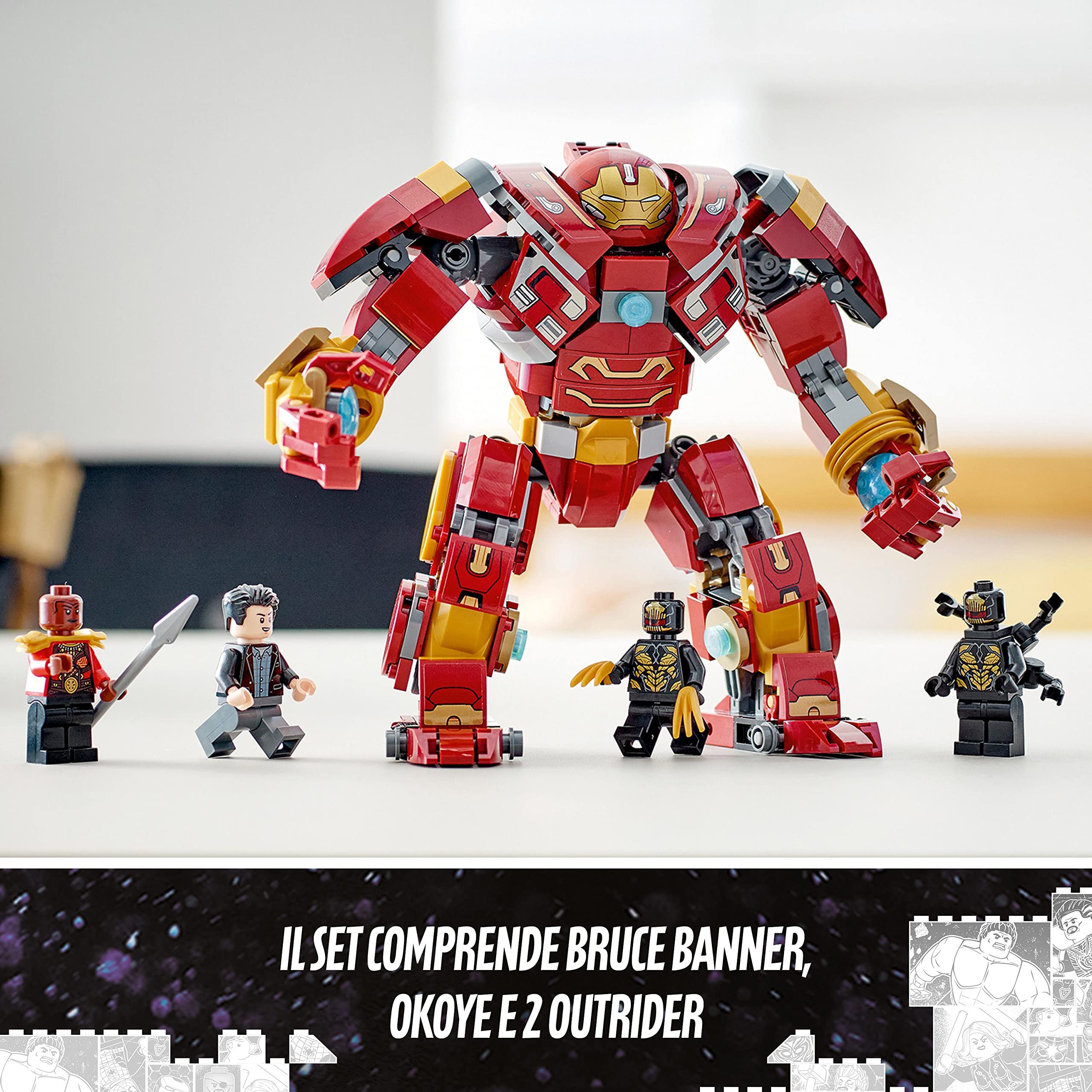 LEGO Marvel Hulkbuster: La Battaglia di Wakanda, Set con Action Figure Mech e Minifigure di Hulk, Giochi per Bambini, Bambine, Ragazzi e Ragazze, Avengers: Infinity War 76247