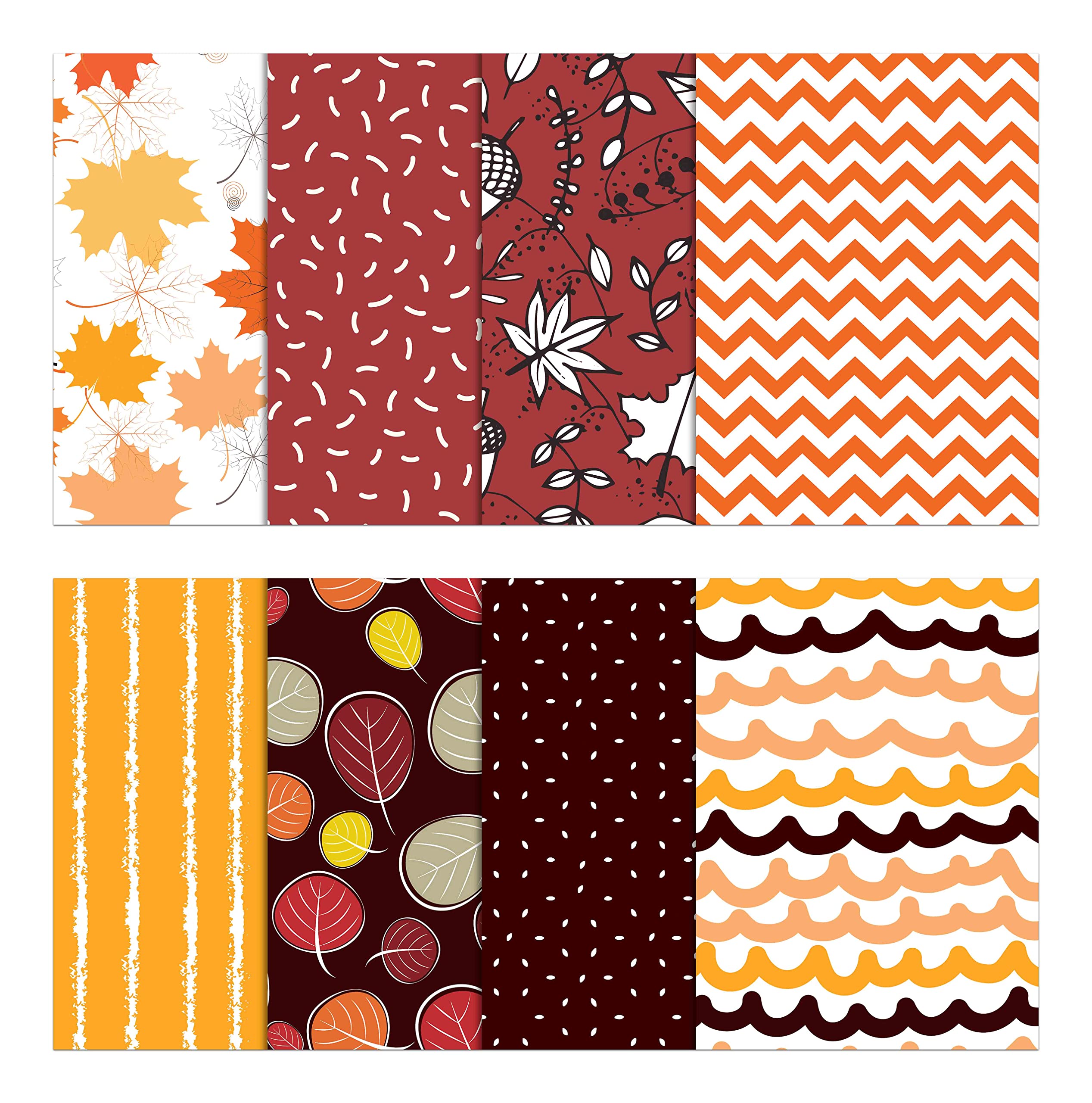 Soimoi 8 Pc Bundle De Puntos De Fate- Caoda Del otooo Imprimir 18"X 22" Patchwork De Brije- Tela 100% Algodon Precortado (Rojo Y Amarillo)