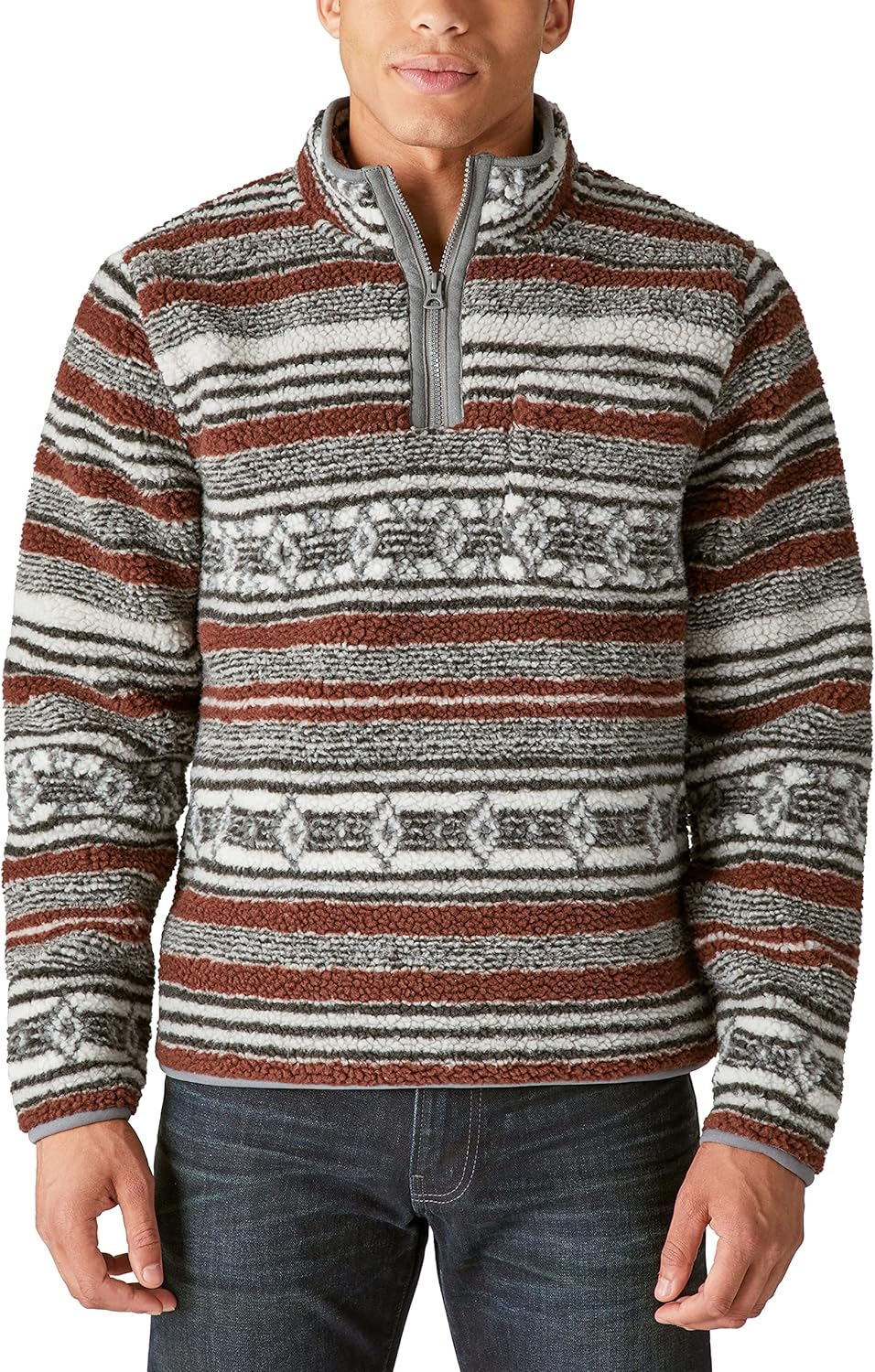 Lucky Brand Men's Southwestern Sherpa Utility Mock Neck