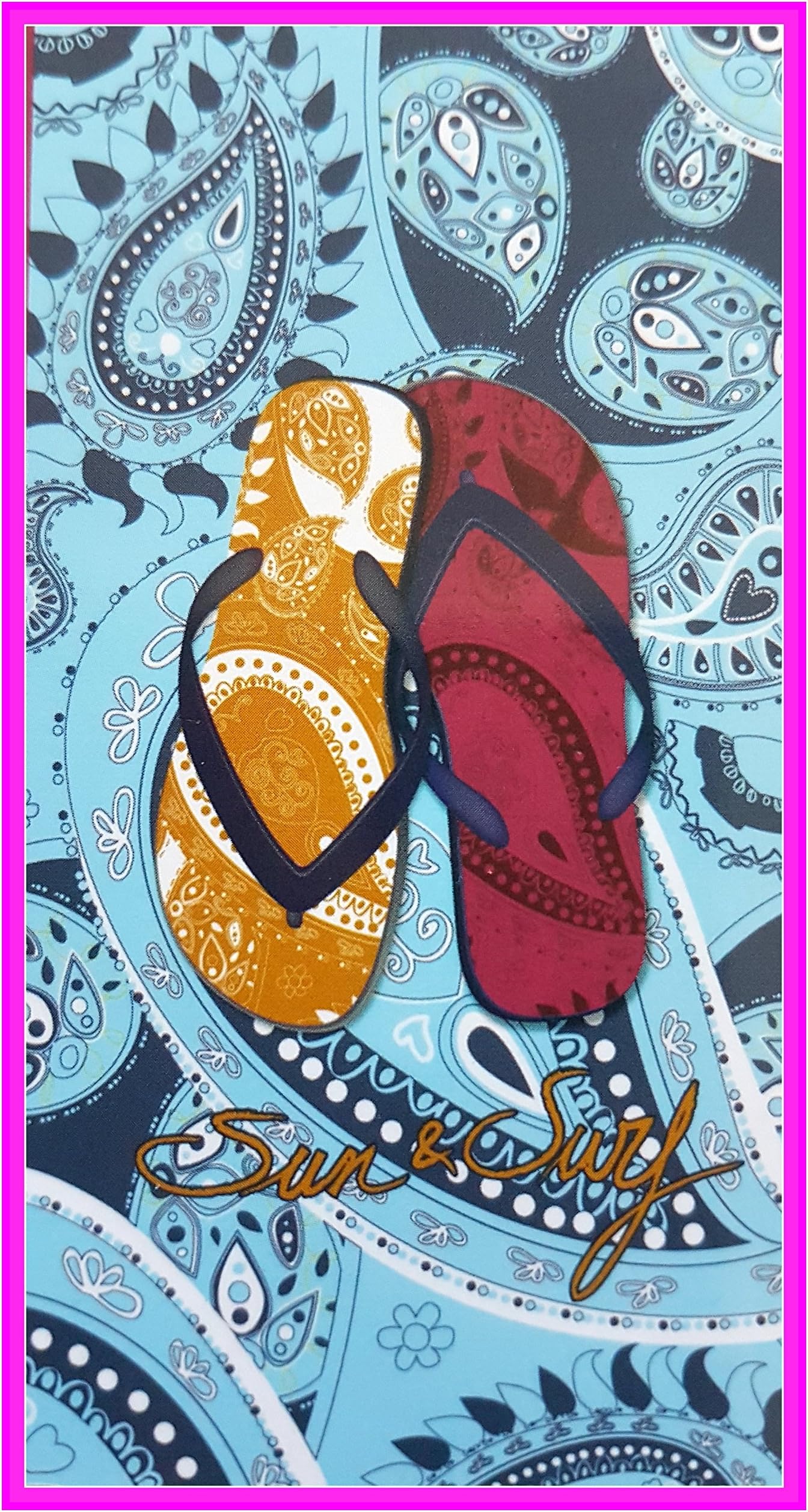 Bath Towel, Beach Towel, Shower Towel, Hand Towels – Flip Flops – Ornaments Colour 140 cm x 70 cm – Microfibre – SALE PRICE – NEW