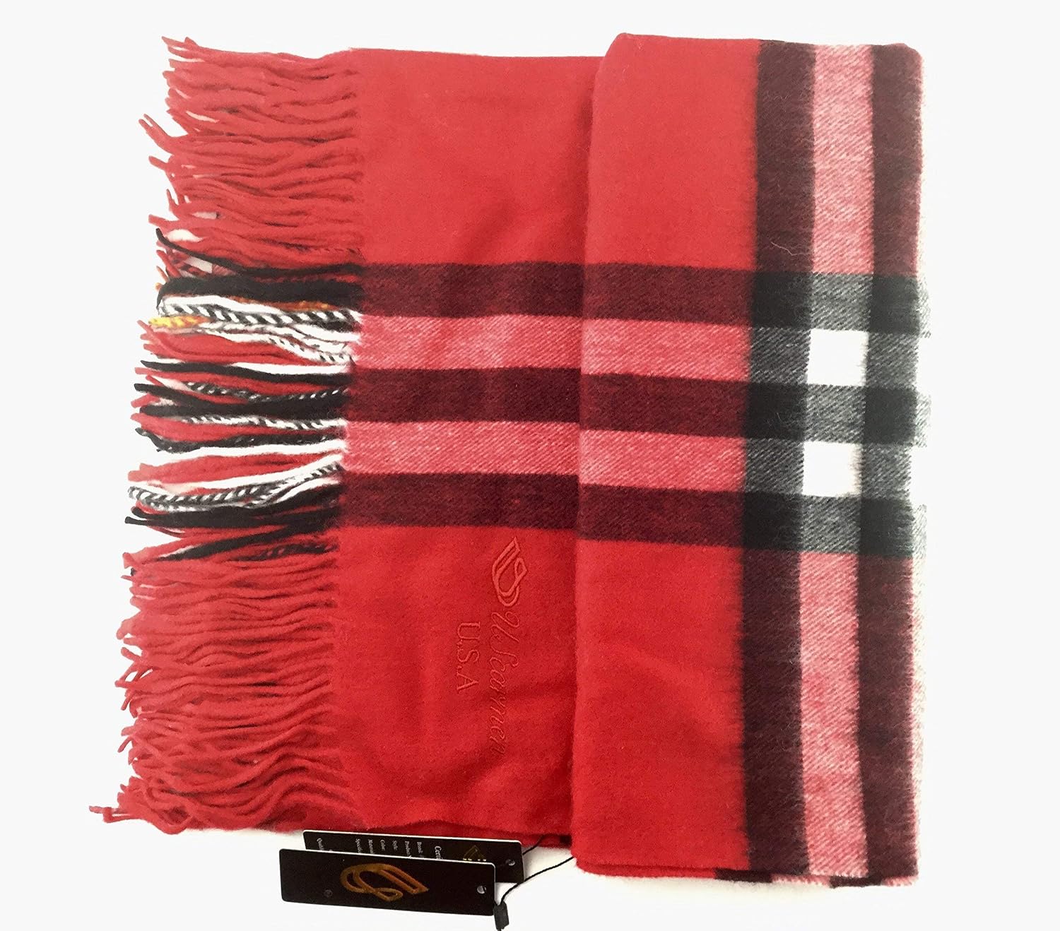cashmere blanket scarf wrap shawl 70" x 28" plaid color stripe grid