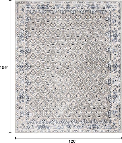 Miniatura 6 de SAFAVIEH Brentwood Collection BNT869G - Alfombra oriental, envejecida, no desprende pelusa, 8 x 10 pies, gris claroazul, para sala de estar,