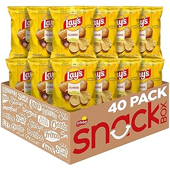 Lay's Potato Chips, Classic, 1 Ounce (Pack of 40)