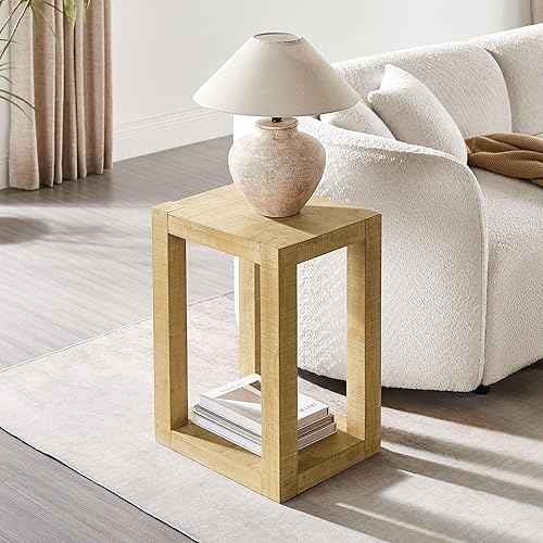Mesa de centro redonda anidable, mesa de centro de madera moderna, juego de 2 para espacios pequeños, sala de estar, color blanco
