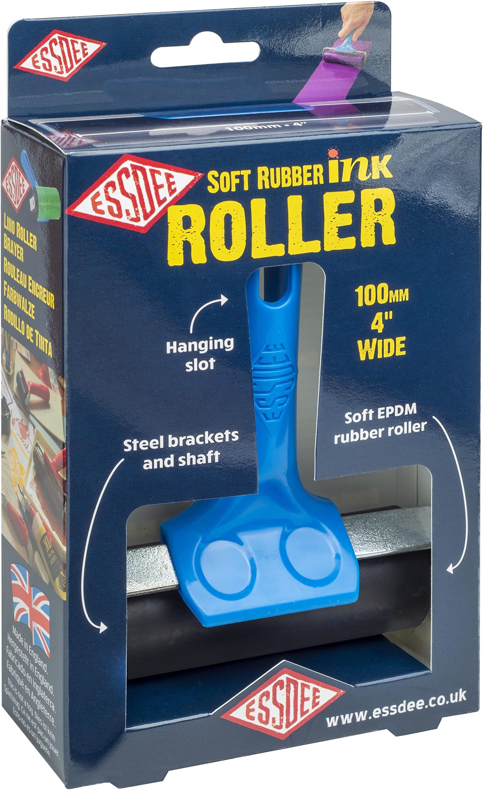 Ink Roller/Brayer (Soft) 100mm, Blue