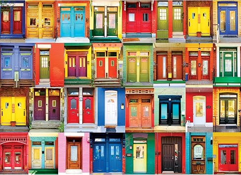 RoseArt - Kodak Premium - Colorful Montreal Doors - 1000 Piece Jigsaw Puzzle for Adults