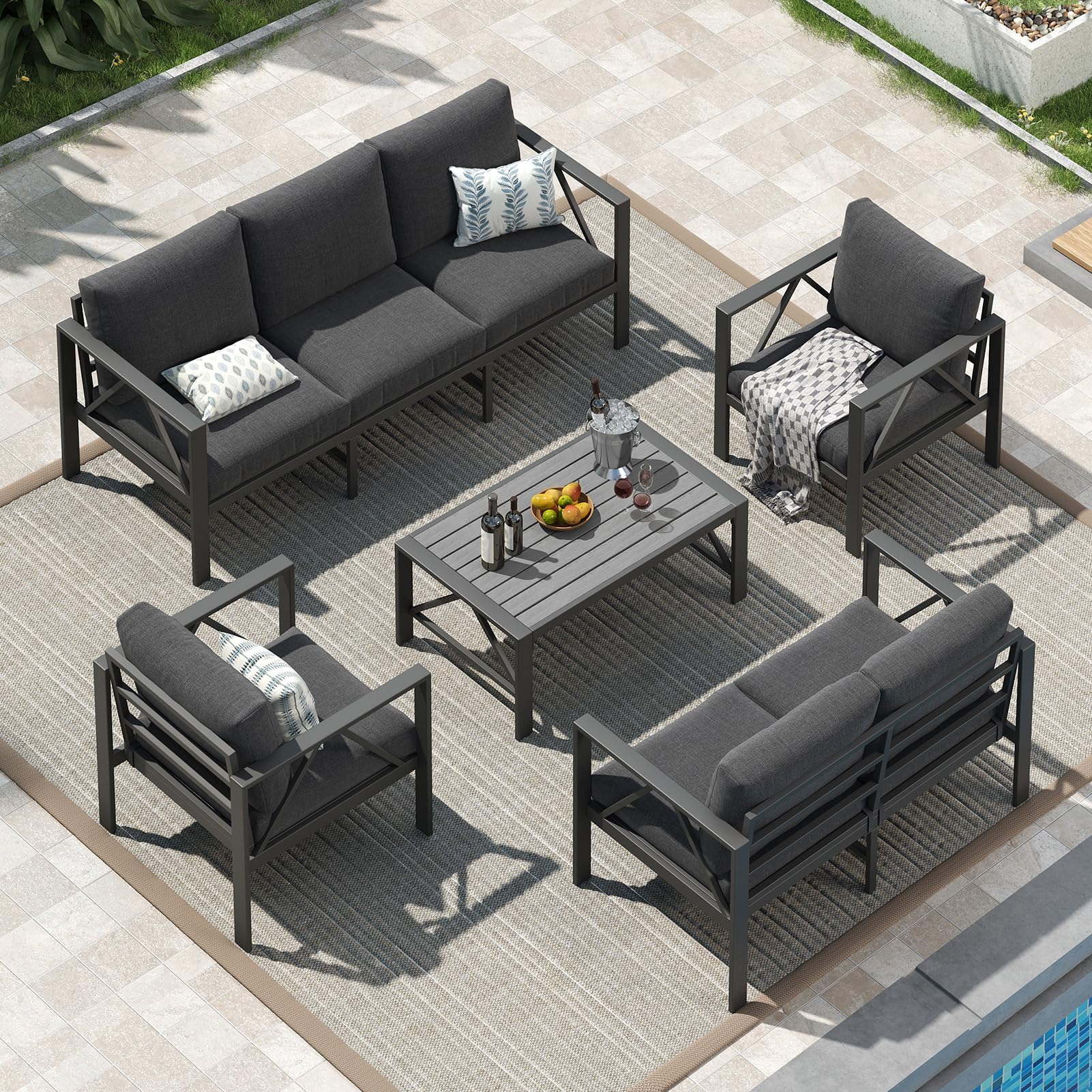 OMERAI Aluminium Gartenmöbel Set