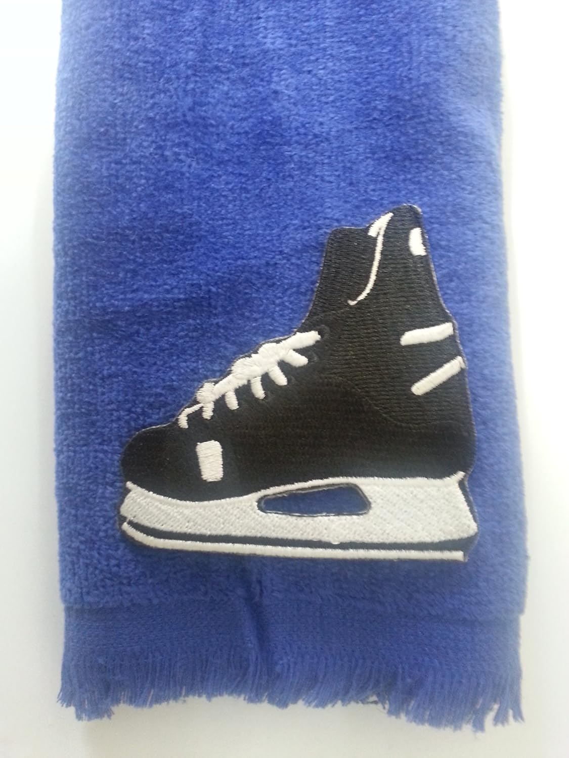 Hockey ice skating blade towel blue vintage applique Home
