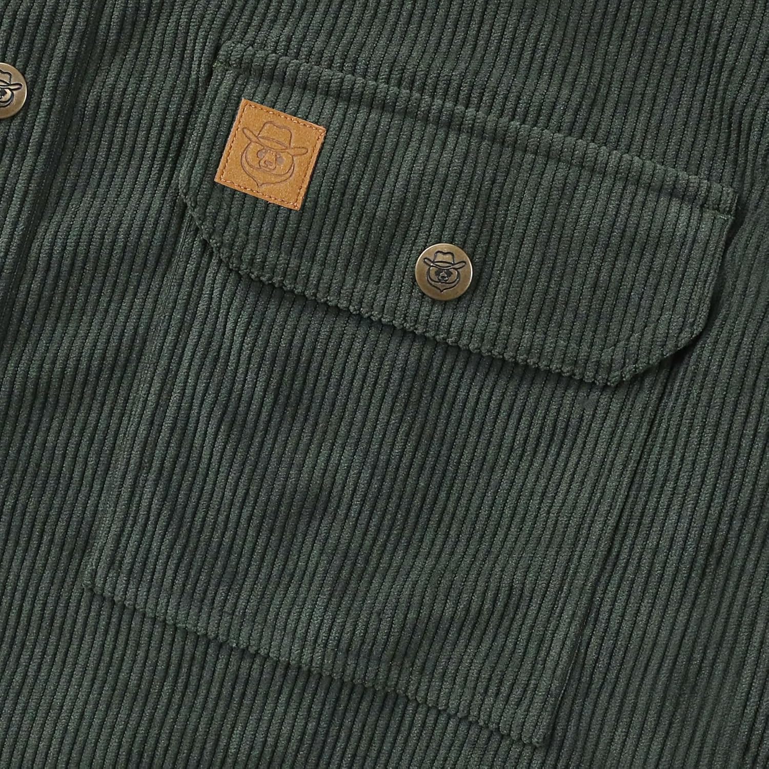 Dubinik® 8.3 oz Heavyweight Mens Corduroy Shirt Jacket Casual Work Snap Button Long Sleeve Vintage Regular Fit 2 Pockets - Image 5