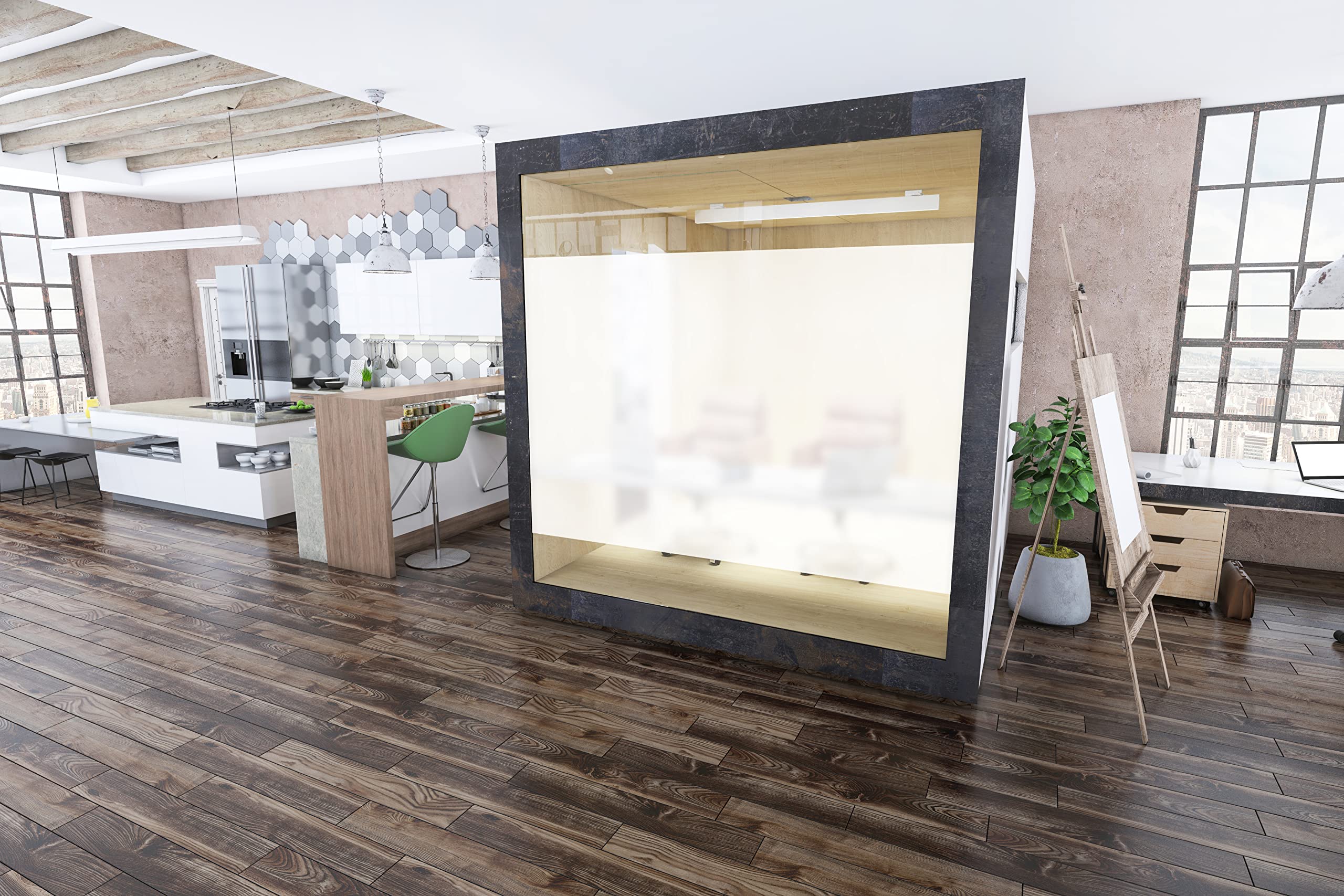 Coala Windows Décor Dépoli - Blanc Mat Transparent - Film adhésif décoratif pour vitrage 183cm x 3m de Longueur