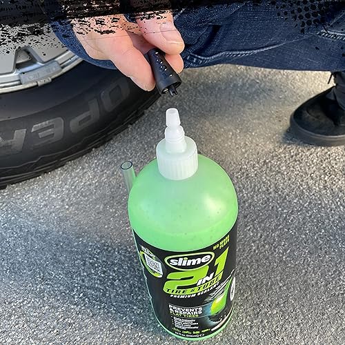 Miniatura 35 de Slime 10193 Sellador de neumáticos y tubos, reparación de pinchazos, 2 en 1, evita y repara neumáticos planos, para bicicletas, bicicletas de cross