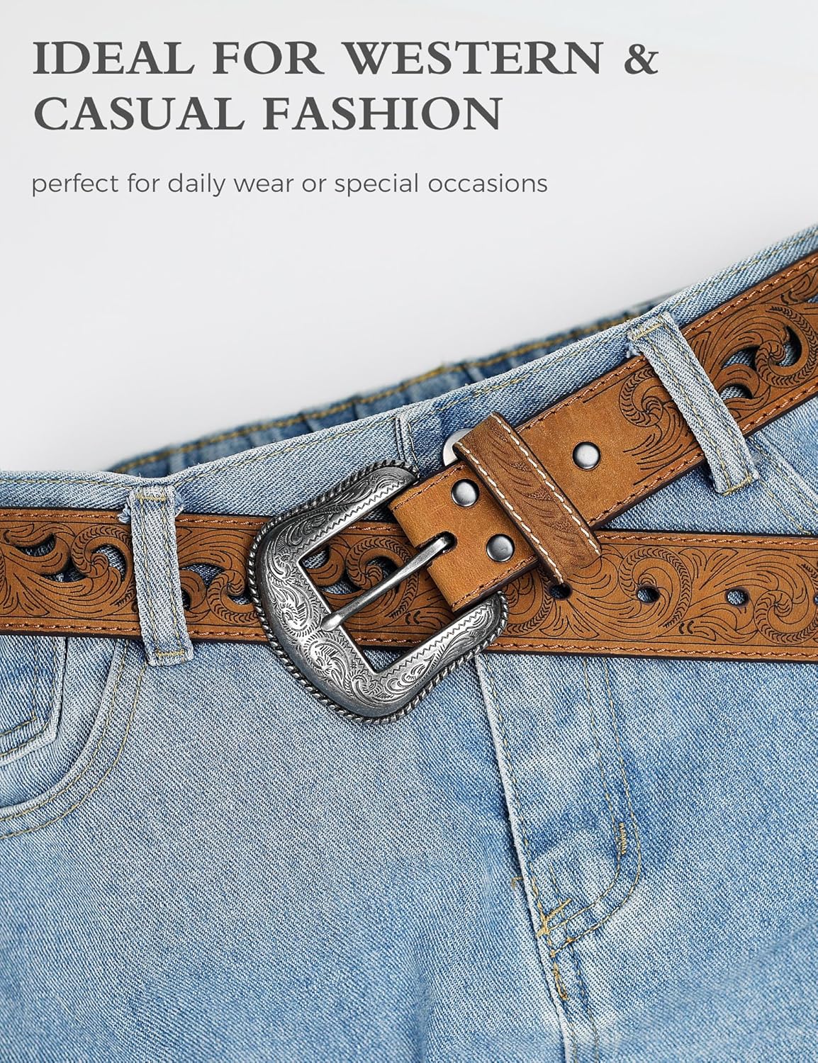 Western Belt Buckle for Men & Women - 1.5" Replacement Cowboy Buckle for Leather Belts - Image 5