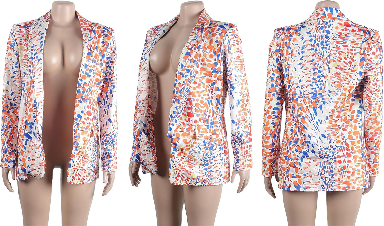 NRTHYE Womens Casual Blazer Jacket Multicolor Long Sleeve Open Front Work Office Blazer Jacket - Image 4