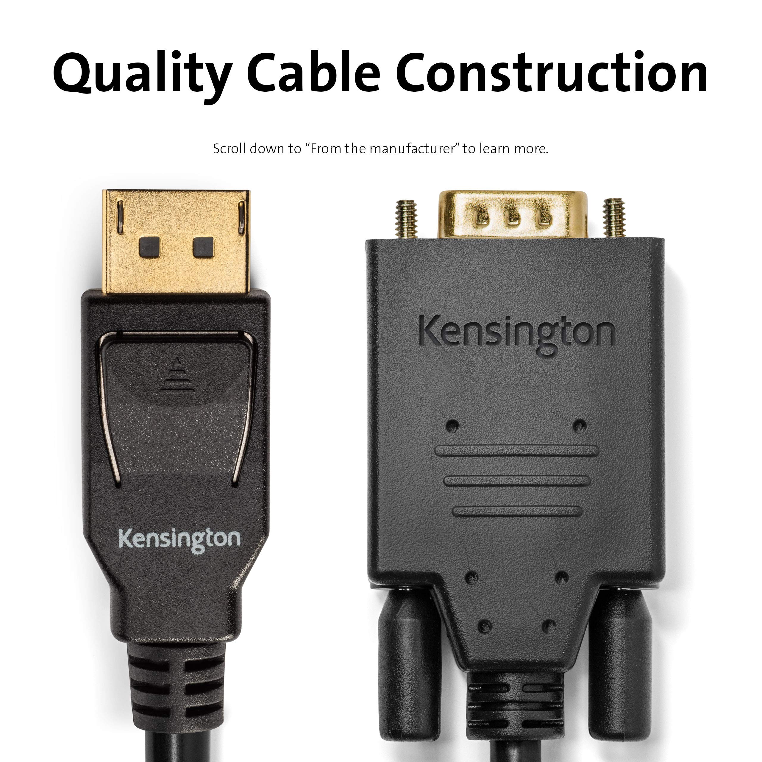Amazon.co.jp: Kensington DisplayPort 1.2 - VGAケーブル 1.8m (6