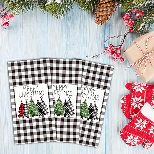 Miniatura 4 de Servilletas de Navidad de búfalo blanco y negro, servilletas de papel desechables para decoración de mesa de Navidad (100 unidades)