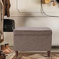 Vista 165 de HomePop Decoración para el hogar K7646-A877 Otomana tapizada moderna rectangular de almacenamiento Otomana con tapa con bisagras