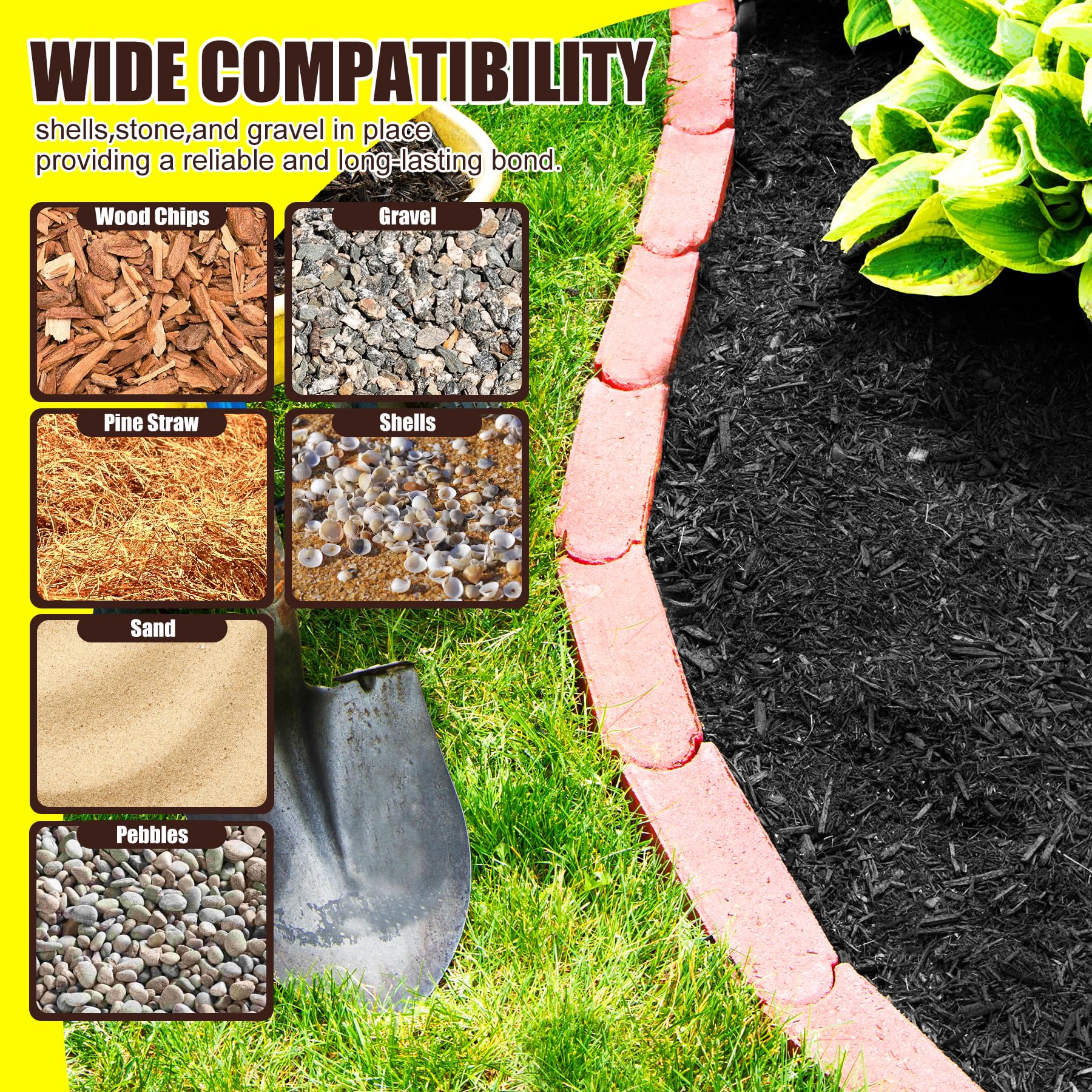 Liant à gravier avec couleur – Kit de couleur 3 en 1 (transparent, noir, marron), colle à paillage pour paysages de gravier, colle à gravier extra forte pour l'extérieur pour chemins, jardin, terrasse