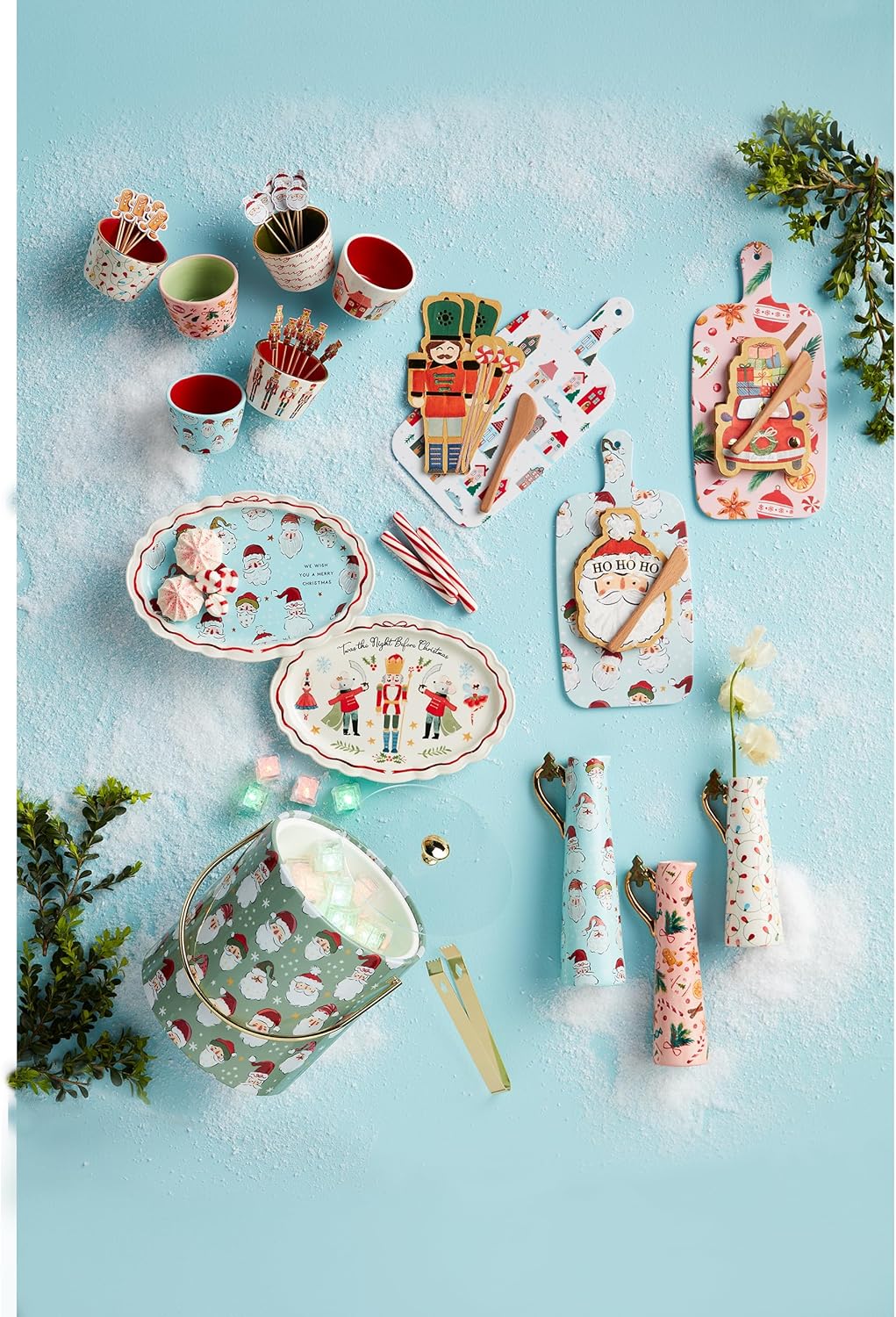 Mud Pie Ncracker Boxed Sentiment Plates, 6 3/4" x 9 3/4", WHITE (Pack of 4)