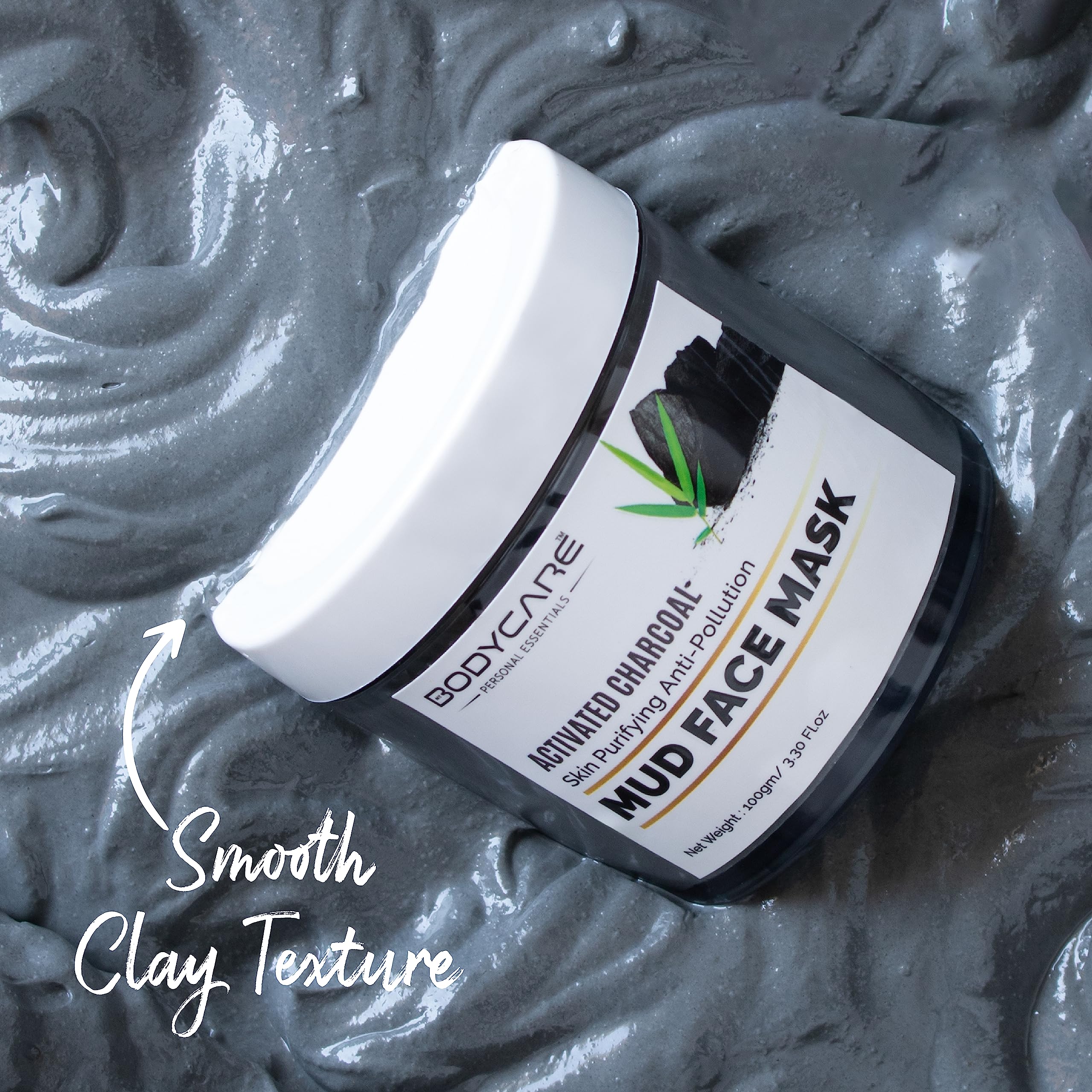 MY BODYCARE Detoxify Activated Charcoal Mud Face Mask (Face Pack) Enriched with Dead Sea Mud Clay - Unclog Pores, Remove Impurities & Healthy Glow - Paraben & Sulphate Free