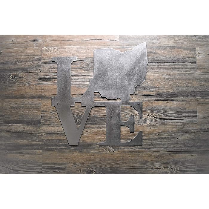 Buy 10" to 24" Love Ohio State sign metal wall hanging art, Made in U.S