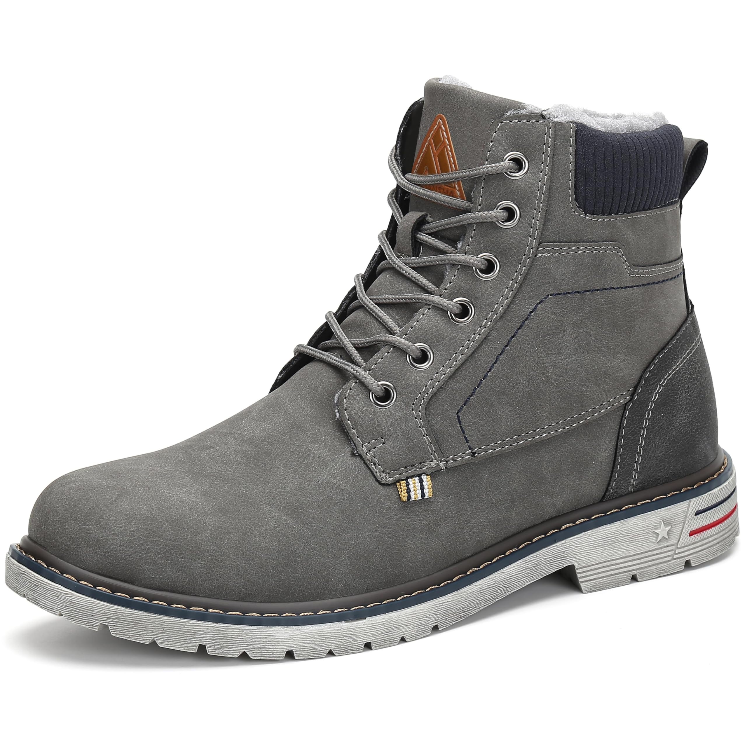 Mishansha Botas de invierno para hombre, con forro cálido, impermeables, color rosa
