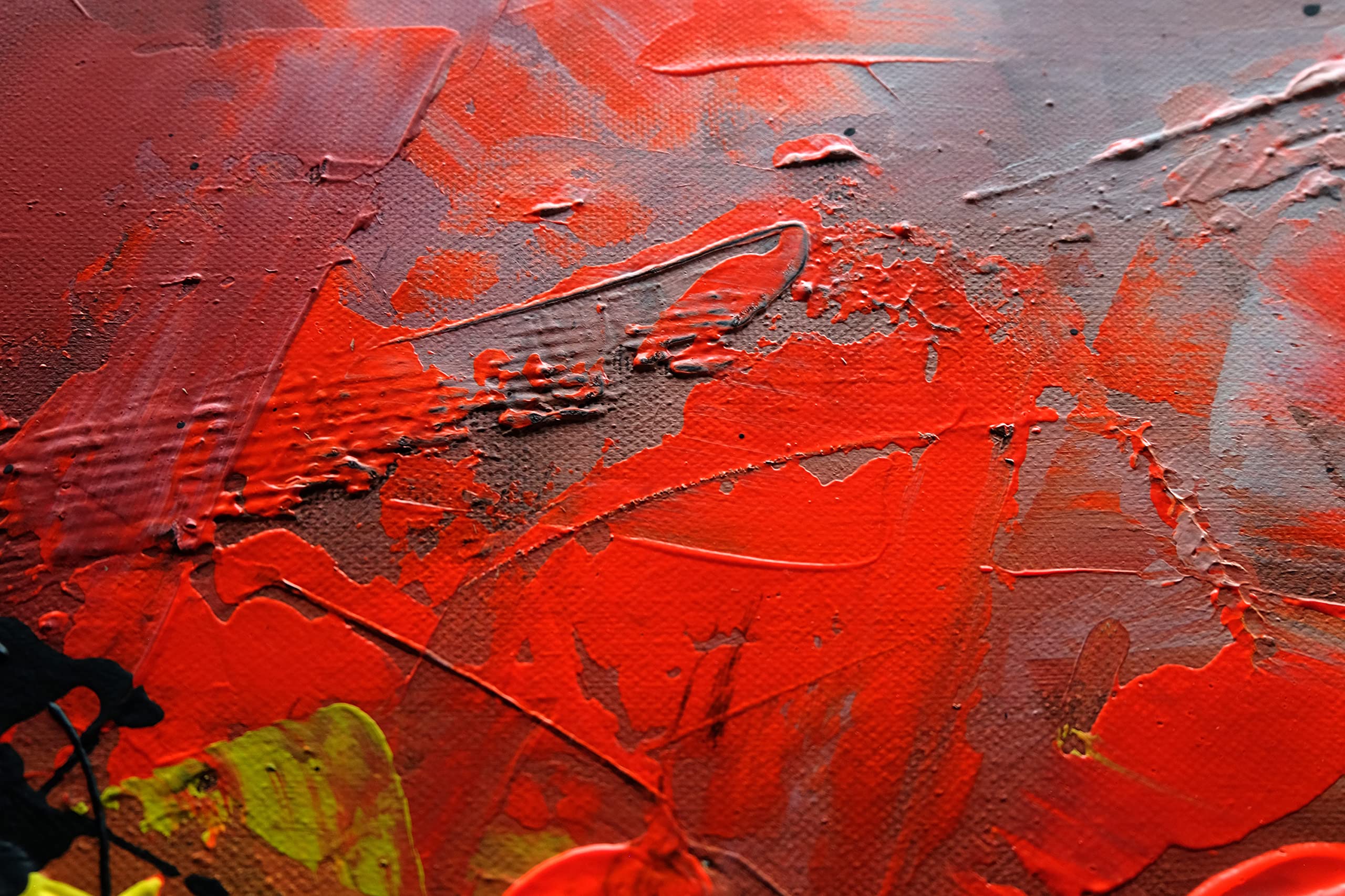 Tableau Peint à la Main 140x70 cm Toile sur Cadre en Bois