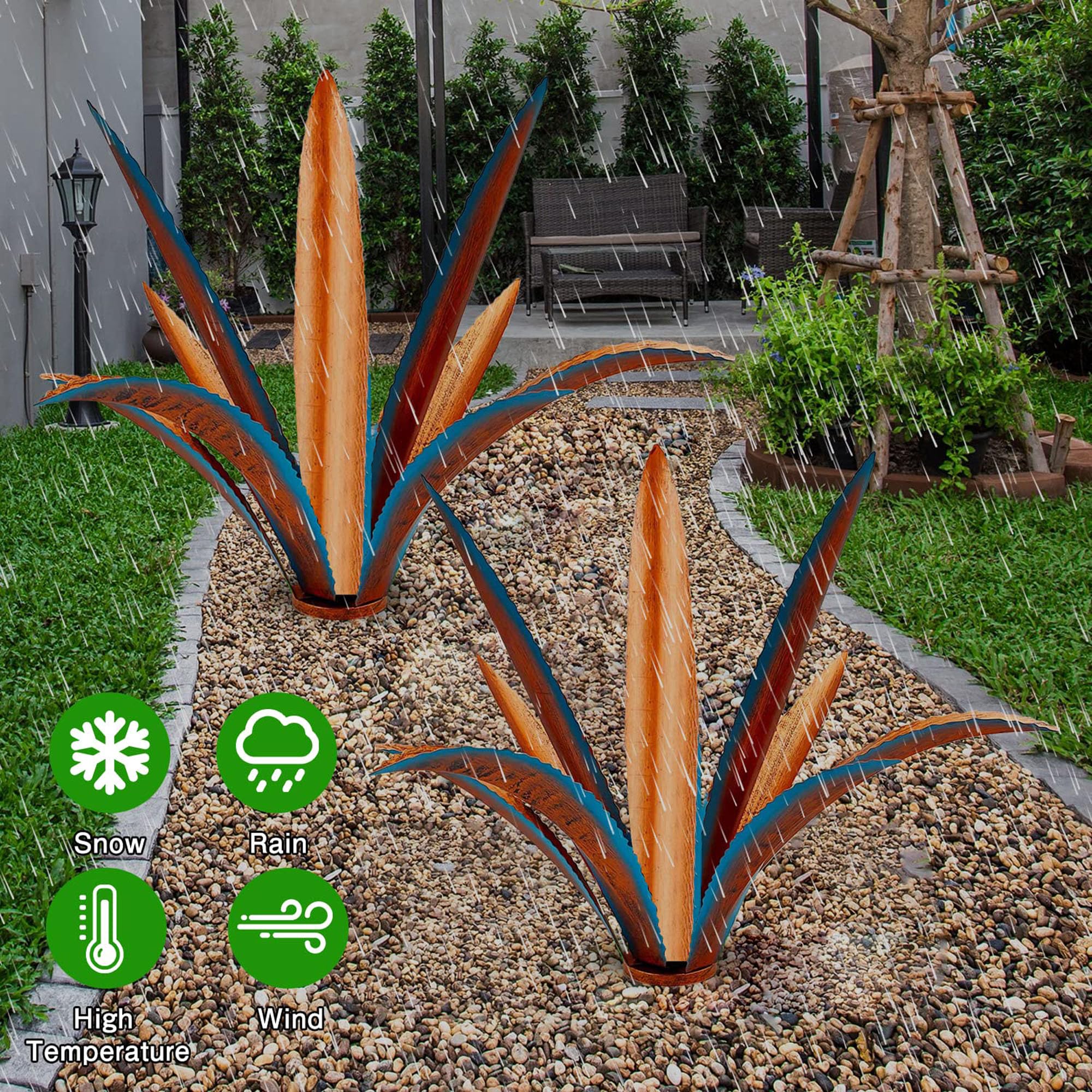 25,6 Plantes D'agave En Métal, Grande Sculpture Rustique En Tequila, Statue De Jardin En Métal à