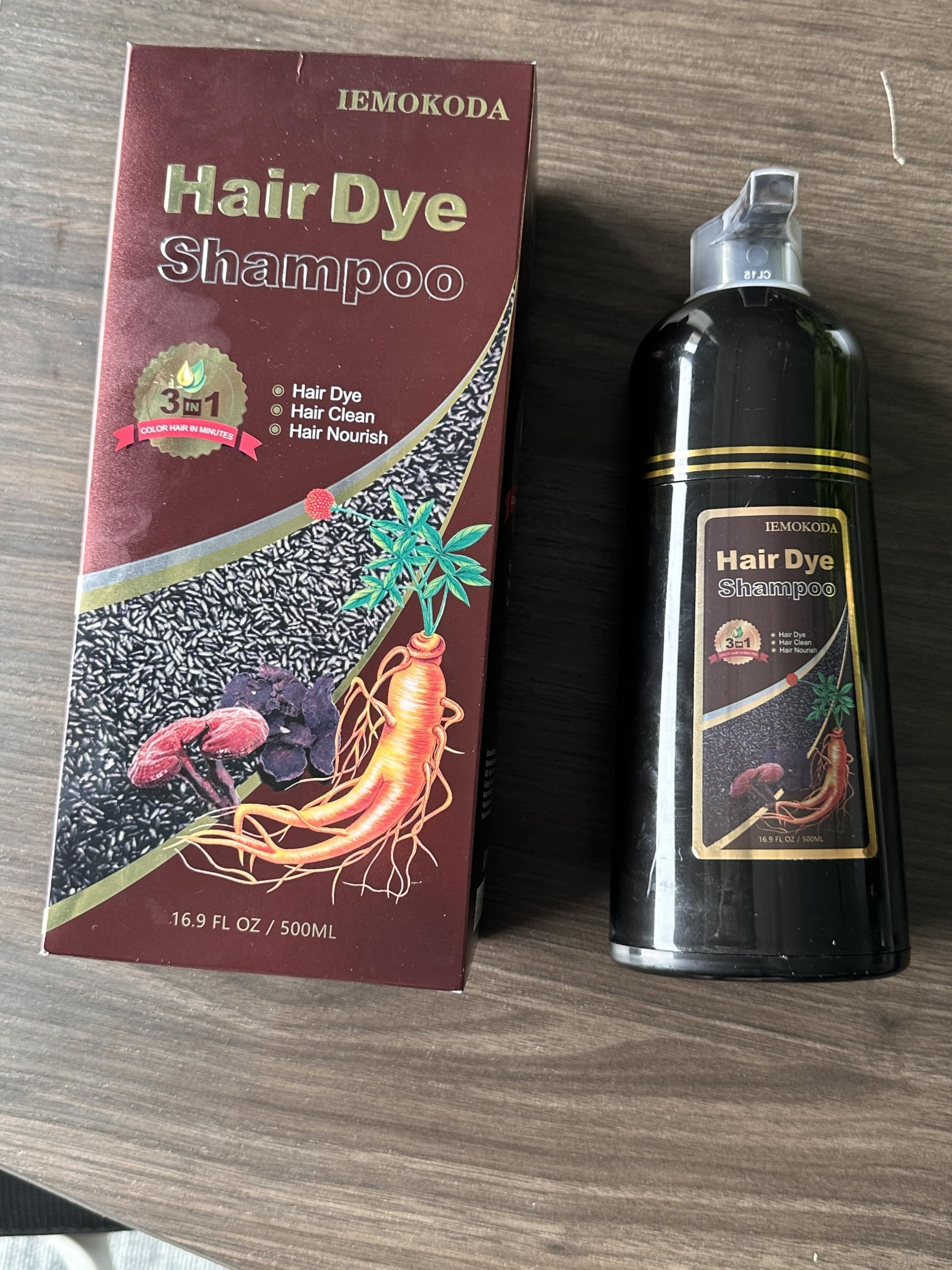 Hair Dye Shampoo, Natural Hair Color Shampoo for Grey Hair for Women Men, 3 in 1 Shampoo to Paint Gray, Instant Coloring Shampoo for Dyeing Grey, Gentle Formula, Easy to Use, 16.9 Fl Oz