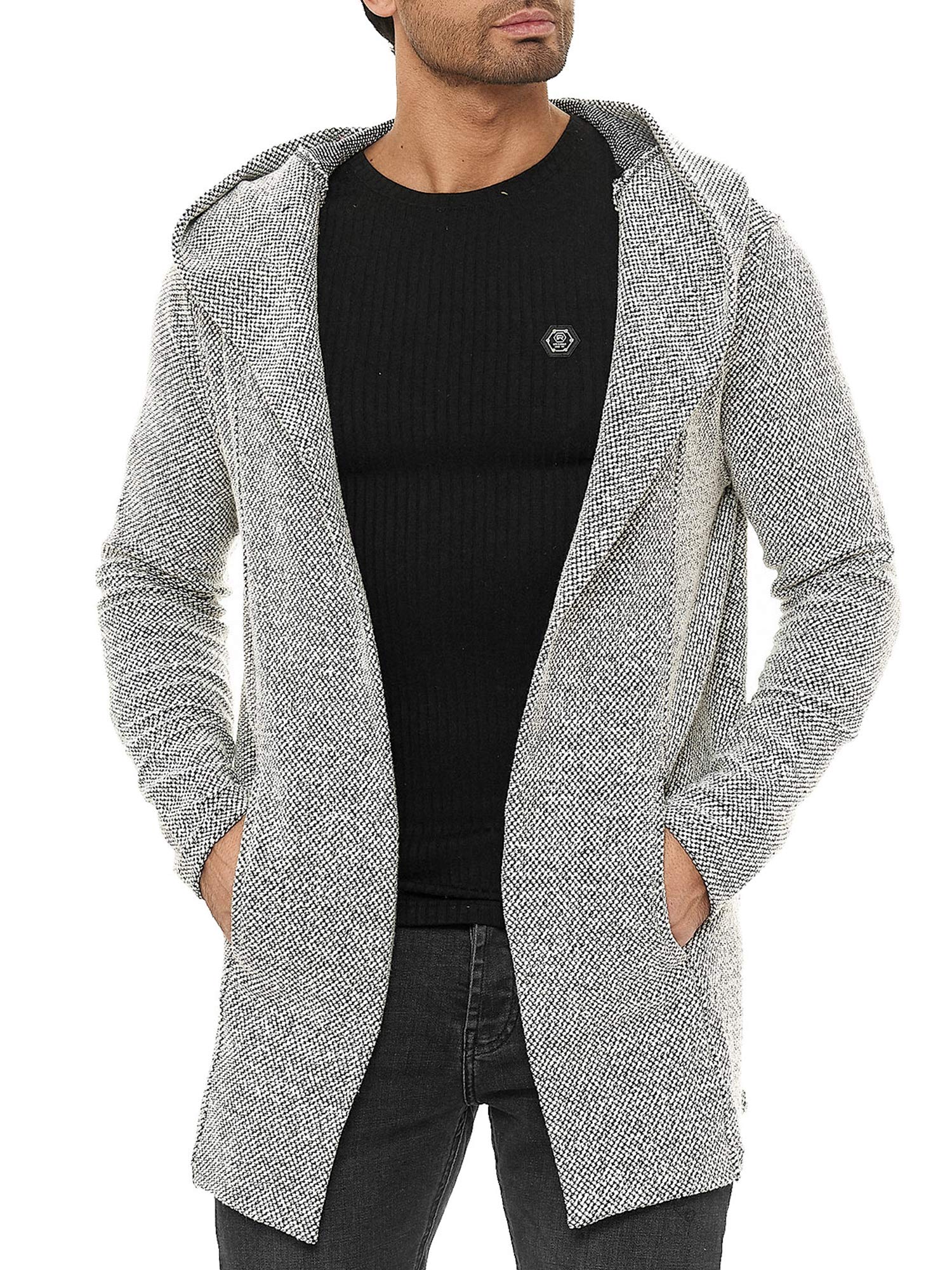 Cardigan Long En Tricot Rouge Pour Homme - Veste D'automne élégante - Mode Légère - Manches Longues - Locker Soild Casual - Pull D'hiver Confortable