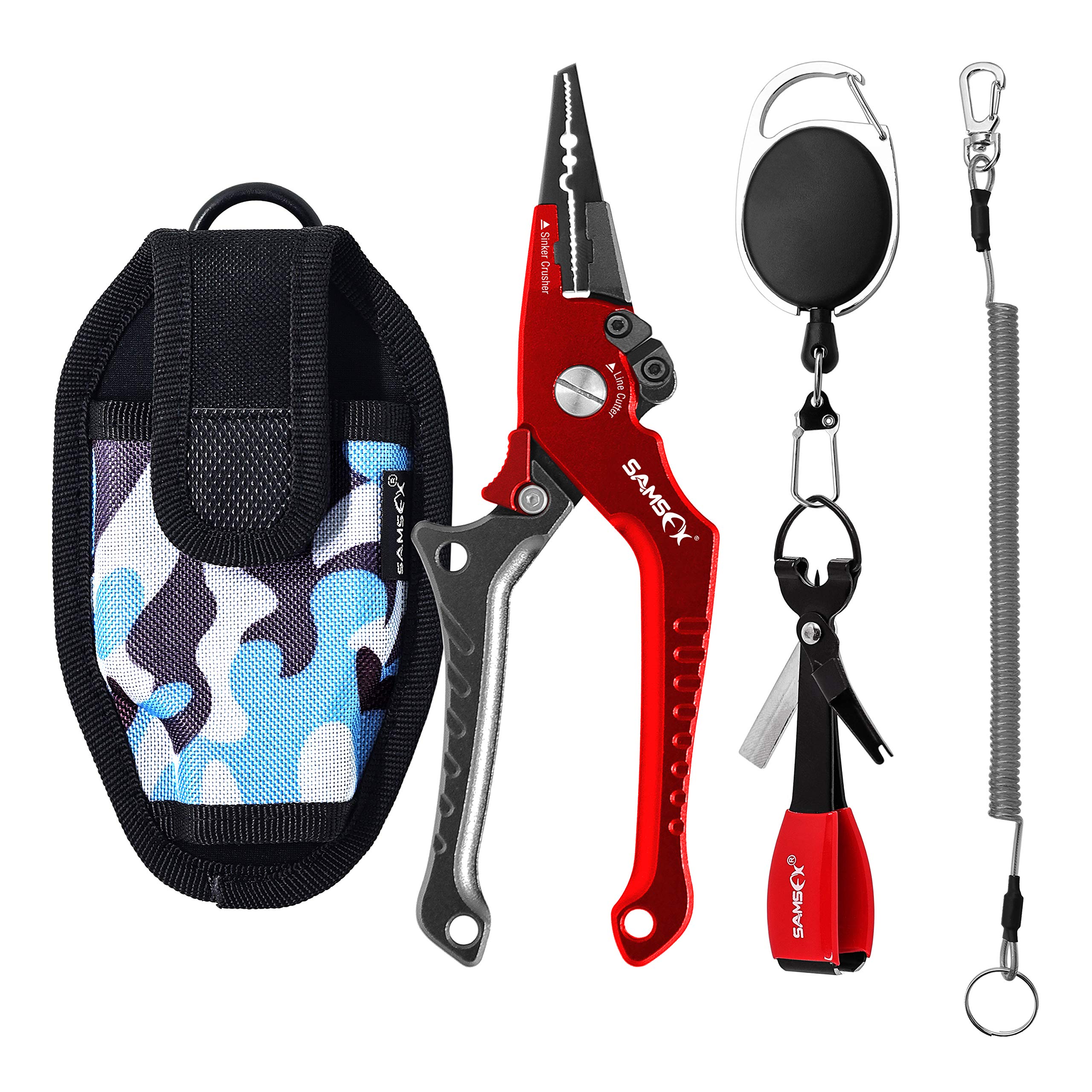 Buy SAMSFX Aluminum Fishing Pliers Hook Remover Braid Line Cutter with