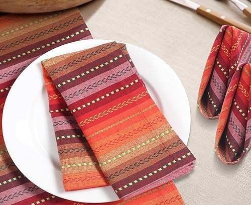 Miniatura 233 de Servilletas de lino y algodón de 18 x 18 pulgadas natural con vainica, servilletas de boda, servilletas de cóctel, servilletas de tela, servilletas