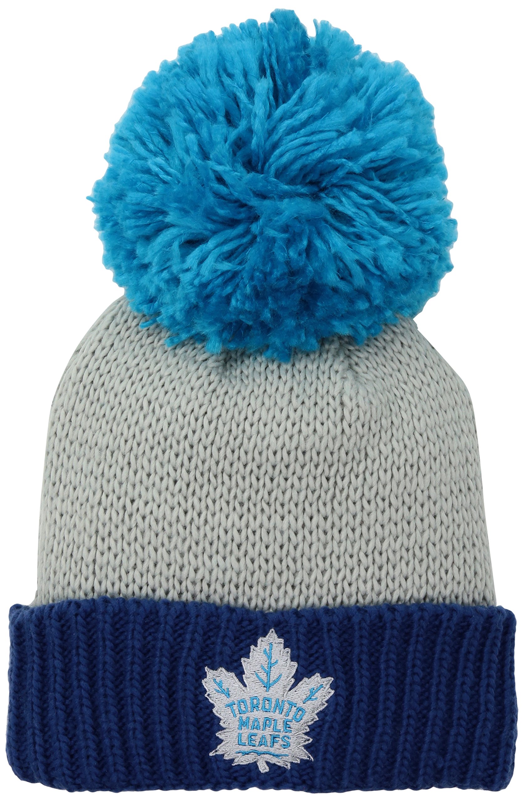NHL Vancouver Canucks Women's SP17 Neon Logo Cuffed Knit Pom Headwear, Gray, One Size