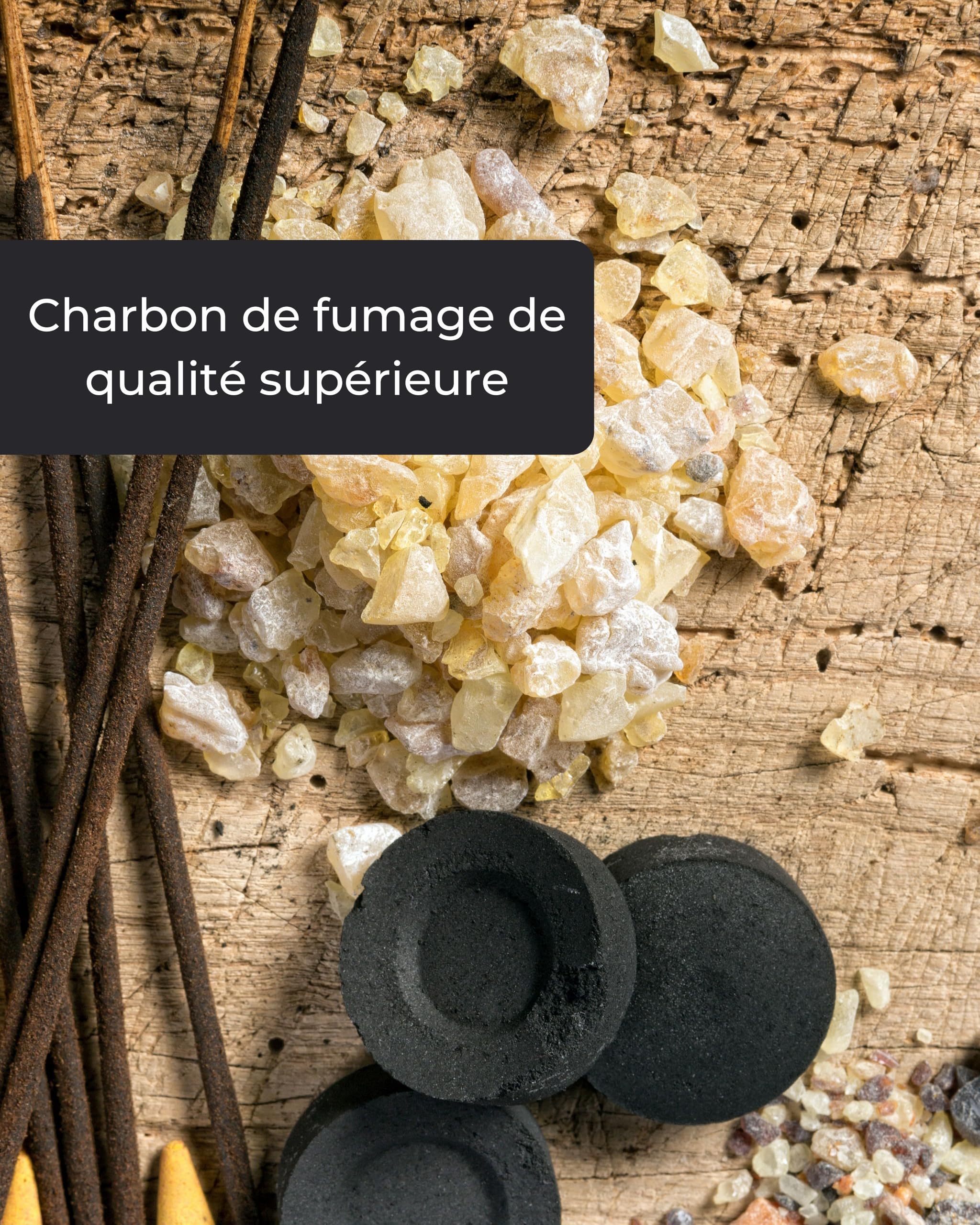 Charbon Bois qualité supérieure Lot de 10 comprimés - Accessoires Fumage pour encens et résine