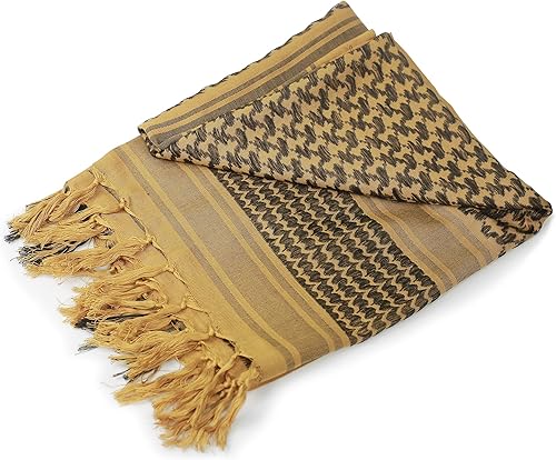 Miniatura 4 de Luxns Bufanda táctica militar Shemagh del desierto 100% algodón Keffiyeh bufanda para hombres y mujeres