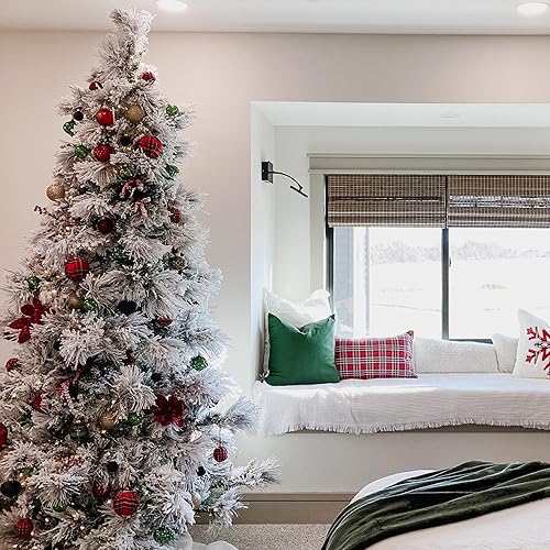 Miniatura 45 de Fraser Hill Farm - Árbol de Navidad, pino aterciopelado nevado, 10 pies LED doble multicolor y blanco cálido,Iluminación de cadena LED blanca