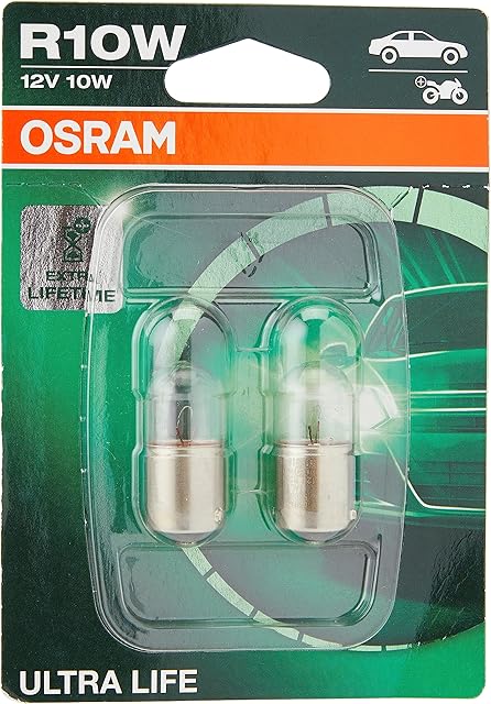 OSRAM ULTRA LIFE, R10W Światła pomocnicze, 5008ULT-02B, 12,0 V, Blister (2 lampy)