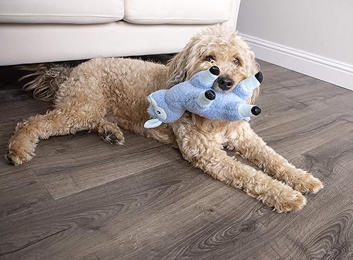 Vista 34 de goDog Fuzzy Wuzzy Lamb - Juguete chirriante de peluche para perro, tecnología Chew Guard, surtido, pequeño