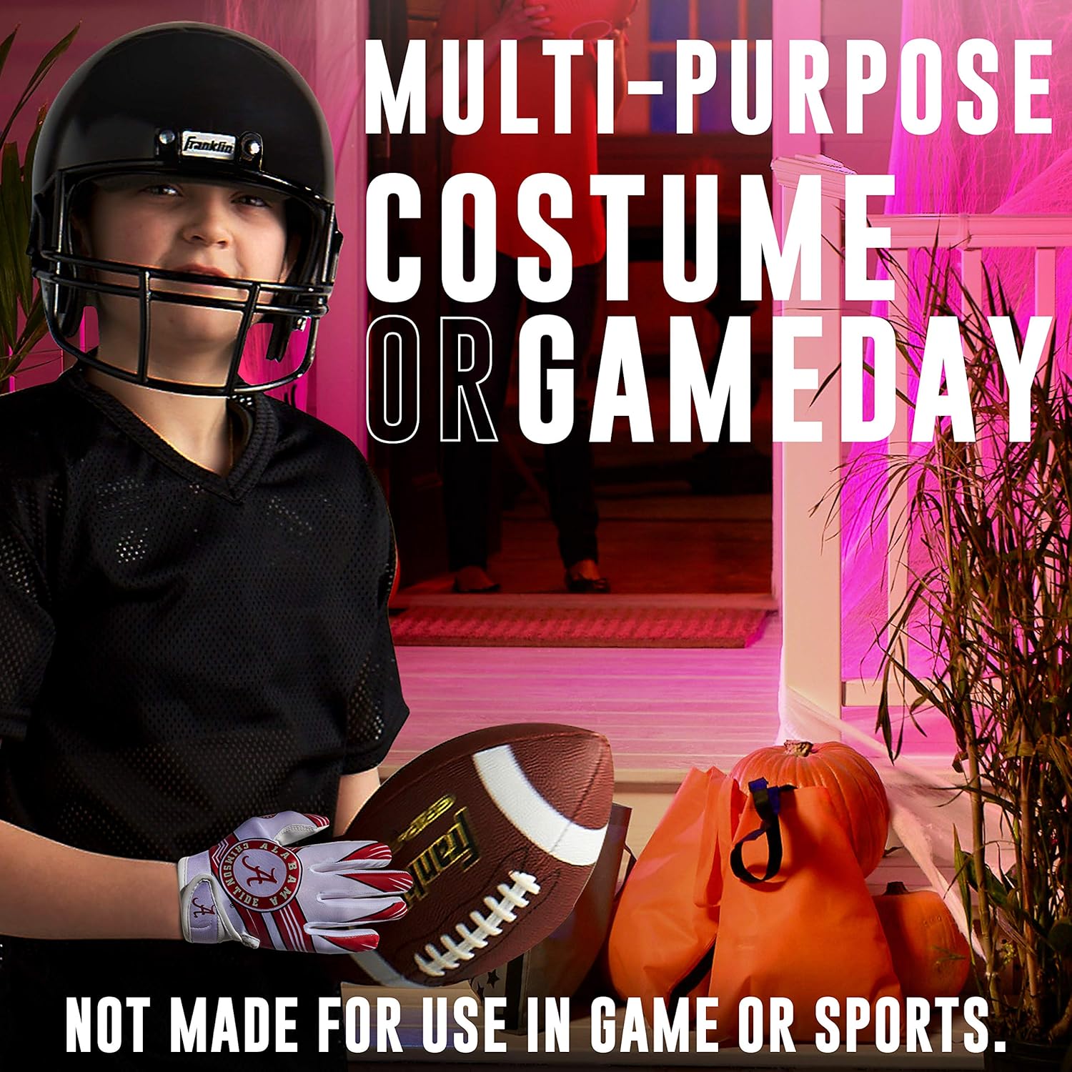 Franklin Sports Youth NCAA Football Receiver Gloves - Receiver Gloves for Kids - NCAA Team Logos and Silicone Palm - Youth Pair - Great for Games & Costumes - Image 5