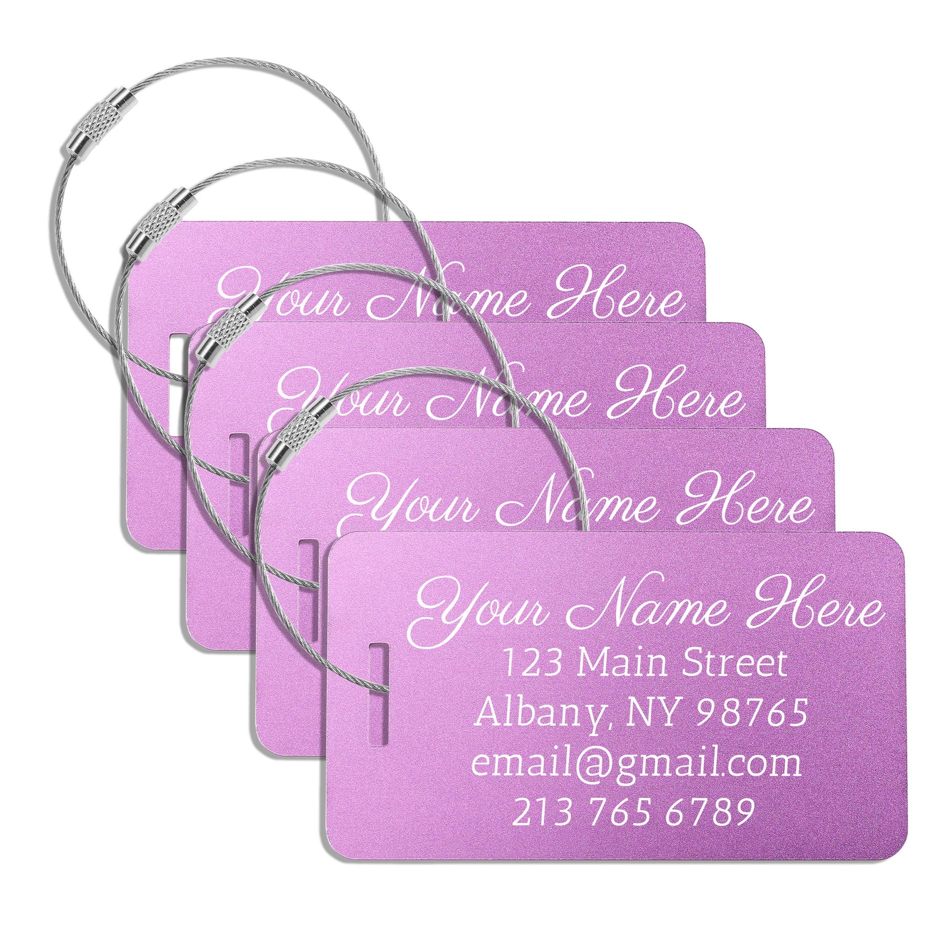 OTXIXTO Personalized Metal Luggage Tag Durable Waterproof Laser Engraved Custom Name Address Aluminum Luggage Tags for Suitcase Backpack Travel Bags