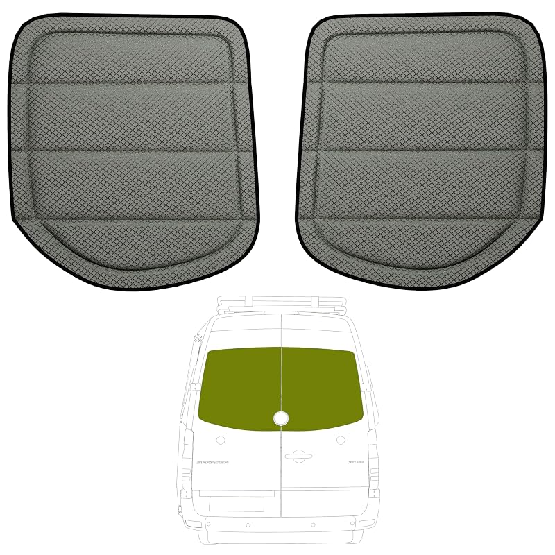 VANNCAMP Cortinas Magnéticas de Proteção Solar para Janelas Traseiras Mercedes-Benz Sprinter VS30 2019–2026, Moldura Plástica Completa, Par