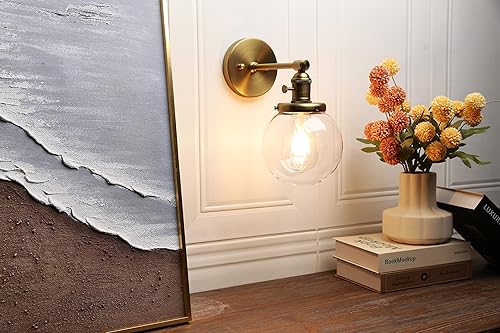 Miniatura 4 de Phansthy Lámpara de pared industrial antigua con pantalla de cristal de 5.9 pulgadas (antigua)