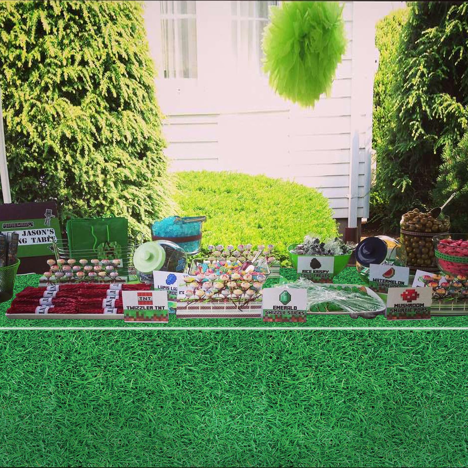 2 Tovaglie Erba Sintetica | 220x130 Cm | Per Feste A Tema Sportivo | Decorazione Calcio E Golf