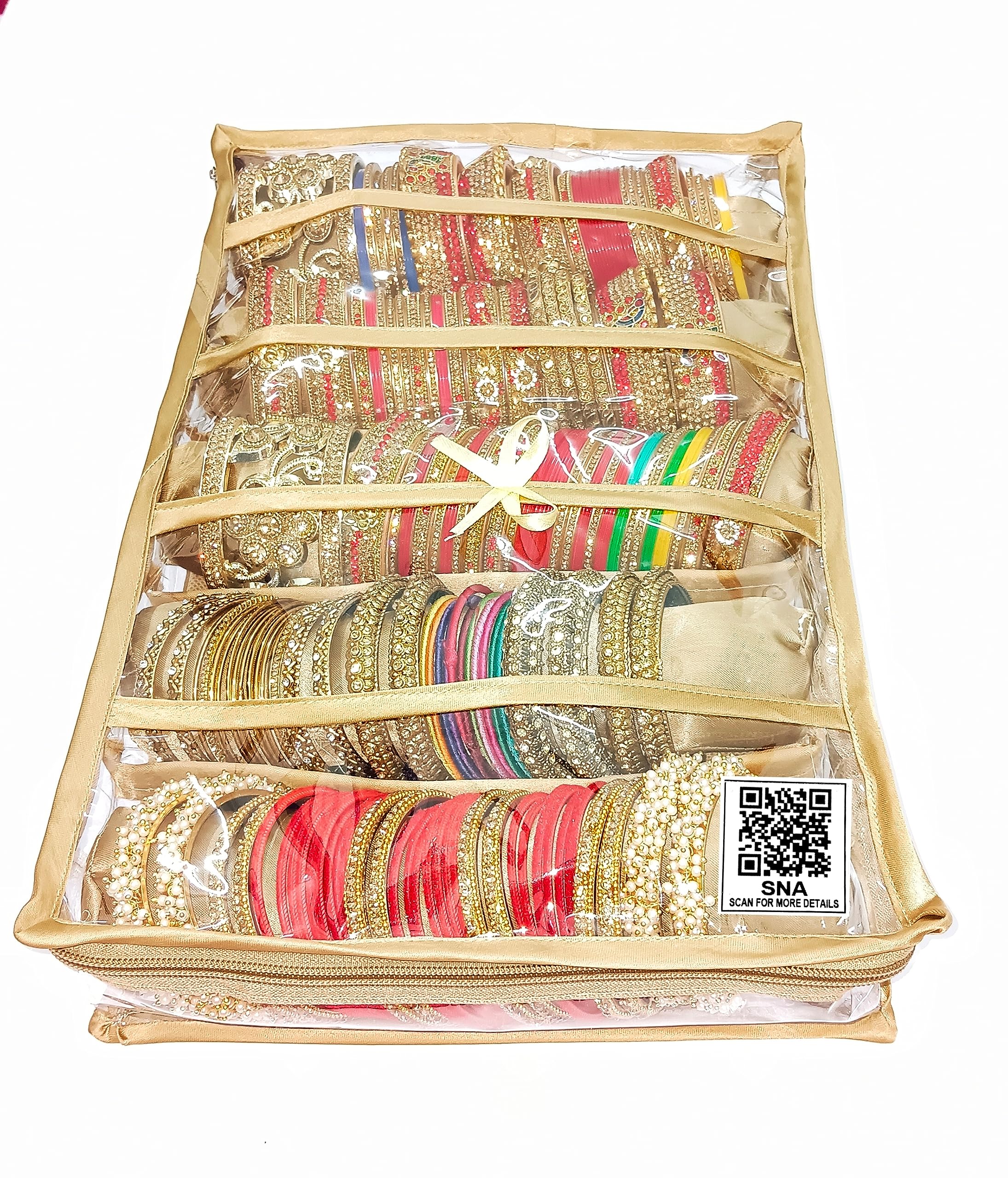 5 rola Satin Bangle Bag churi Vanity Vanity Bag Multipurposes Cosmetic Pouch Jewellery Make up Organiser Necklace Pouch Traveling Kit for Women and Girls-image-30