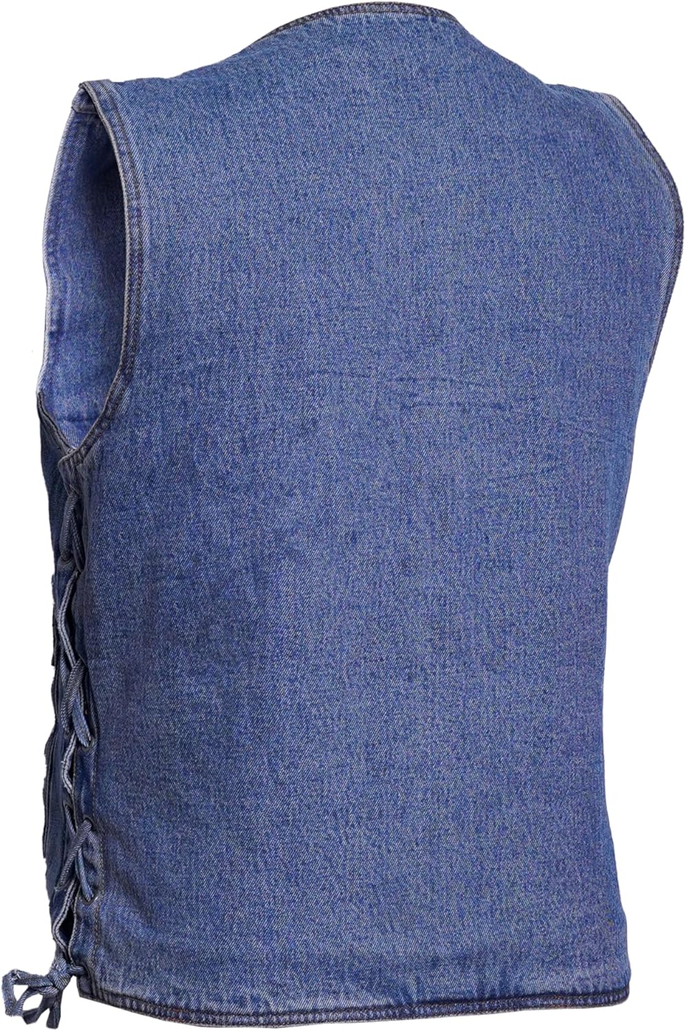 LVAD HeartMate Denim Vest for Men – Adjustable V-Neck Medical Support Stylish Vest with Battery Pockets & Mesh Liner